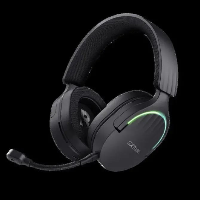 TRUST GXT491 FAYZO AURICULARES GAMING BLUETOOTH, USB 2.4GHZ - ILUMINACION RGB - MICROFONO EXTRAIBLE - DIADEMA AJUSTABLE - AUTONOMIA HASTA 22H - CONTROLES DE FACIL ACCESO - COLOR NEGRO