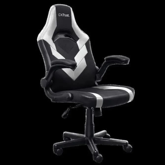TRUST GXT 703W RIYE SILLA GAMING - REPOSABRAZOS - RUEDAS DE NYLON - PISTON DE GAS CLASE 4 - BASE METAL - PESO MAX. 140KG - COLOR NEGRO/BLANCO