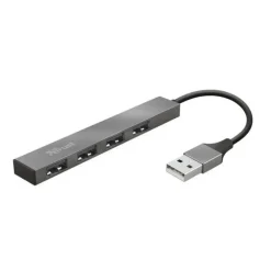 TRUST HALYX HUB 4 PUERTOS USB 2.0 - HASTA 480MBPS - COLOR GRIS
