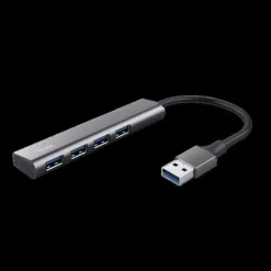 TRUST HUB USB DE ALUMINIO HALYX - 4 PUERTOS USB-A - VELOCIDAD DE 5 GBPS - COMPACTO Y RESISTENTE - CONEXION SENCILLA