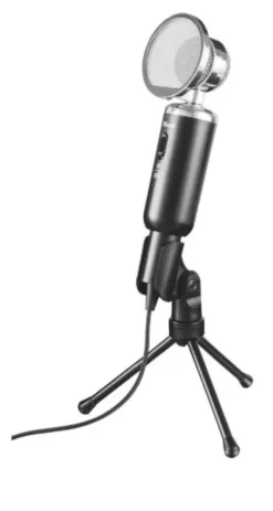 TRUST MADELL MICROFONO DE ESCRITORIO - BOTON MUTE - CONEXION JACK 3.5MM - SOPORTE DE TRIPODE - FILTRO DE REJILLA - CABLE DE 2.50M - COLOR NEGRO