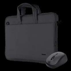 TRUST MALETIN PARA PORTATIL DE 16 ECOLOGICO + RATON INALAMBRICO SILENCIOSO - DISEÑO CON MATERIALES RECICLADOS - COMPACTO Y TOTALMENTE INALAMBRICO