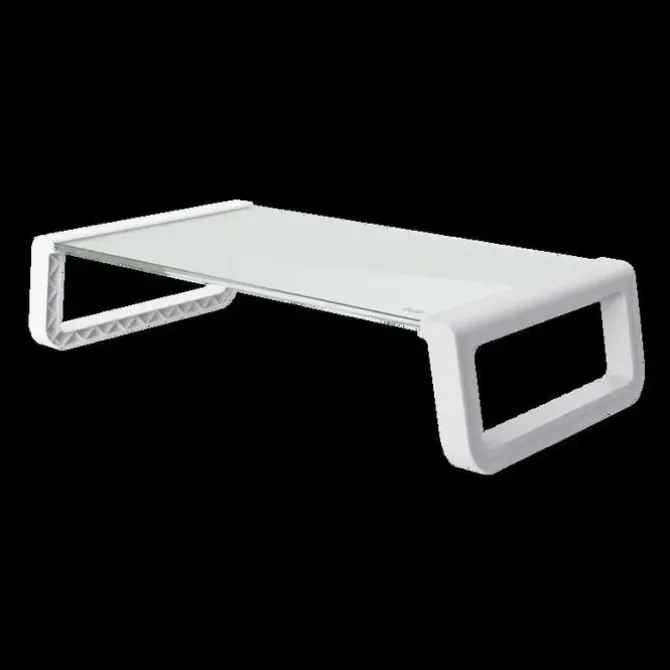 TRUST SOPORTE DE MONITOR DE CRISTAL TEMPLADO - ERGONOMICO Y ORGANIZADOR - ELEVA TU PORTATIL O MONITOR PARA MAYOR ESPACIO