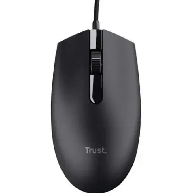 TRUST TM101 ECO RATON USB 1200DPI - FABRICADO CON 50% DE PLASTICOS RECICLADOS - 3 BOTONES - USO AMBIDIESTRO - CABLE DE 1.60M - COLOR NEGRO