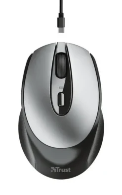 TRUST ZAYA RATON INALAMBRICO RECARGABLE USB 1600DPI - 3 BOTONES - USO AMBIDIESTRO - COLOR GRIS/NEGRO