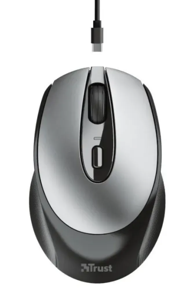 TRUST ZAYA RATON INALAMBRICO RECARGABLE USB 1600DPI - 3 BOTONES - USO AMBIDIESTRO - COLOR GRIS/NEGRO