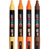 UNI POSCA PC5 MEDIO 4 COLORES MADERA NARANJA NARANJA CLARO AMRILLO PAJIZO MARRON 182634553