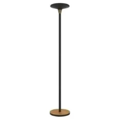 UNILUX BALY BAMBOO LAMPARA DE PIE LED - ATENUADOR TACTIL DE 3 INTENSIDADES - LUZ CALIDA - FABRICADA EN BAMBU Y ACERO - BASE RESISTENTE - COLOR NEGRO