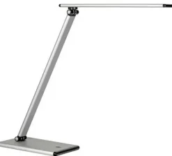 UNILUX LAMPARA DE ESCRITORIO LED TERRA - ILUMINACION LED DE BAJO CONSUMO - DISEÑO MODERNO Y ELEGANTE - BRAZO FLEXIBLE PARA AJUSTAR LA LUZ - COLOR GRIS METALIZADO