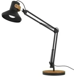 UNILUX LAMPARA DE ESCRITORIO LED BAYA BAMBOO - DISEÑO ELEGANTE Y MODERNO - ILUMINACION LED DE BAJO CONSUMO - BRAZO FLEXIBLE PARA AJUSTAR LA LUZ - COLOR NEGRO