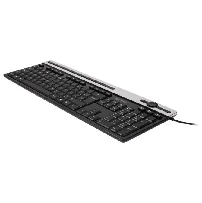 UNYKACH A2930 TECLADO USB CON 105 TECLAS + 12 TECLAS MULTIMEDIA - TECLAS PLANAS - COLOR NEGRO