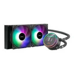 UNYKACH AQUASTORM 240 KIT DE REFRIGERACION LIQUIDA - 2 VENTILADORES DE 120MM - ILUMINACION RGB - VISUALIZACION TEMPERATURA CPU - TUBO DE 335MM