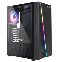 UNYKACH GLAYZE CAJA TORRE ATX - ILUMINACION ARGB - LATERAL CRISTAL TEMPLADO - USB-A 2.0/3.2 Y AUDIO - 1 VENTILADOR 120MM RGB INSTALADO - COLOR NEGRO