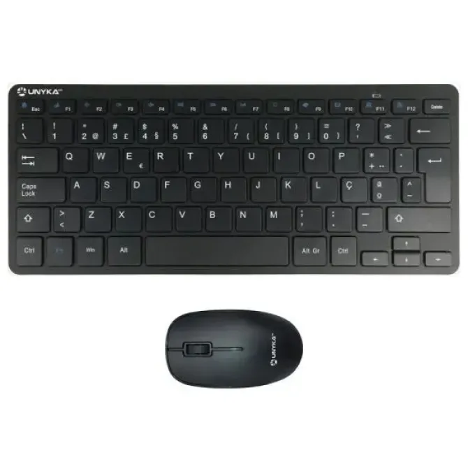 UNYKACH MK288 PRO PACK DE MINI TECLADO 79 TECLAS INALAMBRICO + RATON 1200PPP, INALAMBRICO, 3 BOTONES, USO AMBIDIESTRO - IDIOMA PORTUGUES - COLOR NEGRO