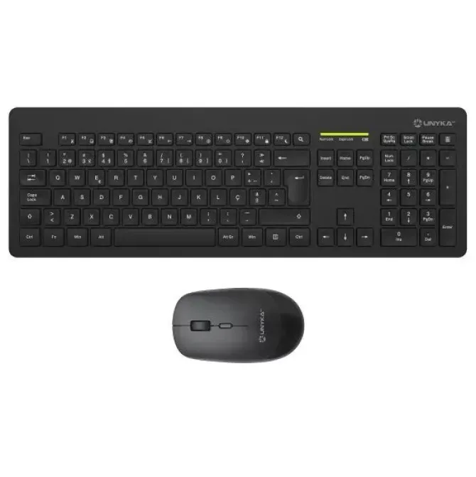 UNYKACH MK212 PRO SLIM WIRELESS PACK DE TECLADO INALAMBRICO SLIM 108 TECLAS DE MEMBRANA + RATON INALAMBRICO 1600DPI, 3 BOTONES, USO AMBIDIESTRO - IDIOMA PORTUGUES - COLOR NEGRO