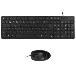 UNYKACH PACK DE TECLADO 105 TECLAS, USB + RATON 1200PPP, 3 BOTONES, USO AMBIDIESTRO - IDIOMA PORTUGUES - COLOR NEGRO