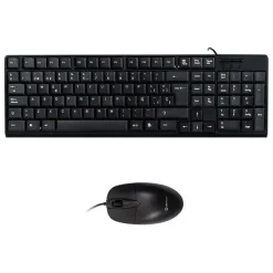 UNYKACH PACK DE TECLADO 105 TECLAS, USB + RATON 1200PPP, 3 BOTONES, USB, USO AMBIDIESTRO - COLOR NEGRO