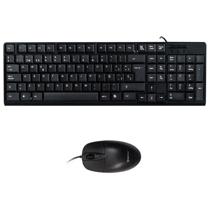 UNYKACH PACK DE TECLADO 105 TECLAS, USB + RATON 1200PPP, 3 BOTONES, USB, USO AMBIDIESTRO - COLOR NEGRO