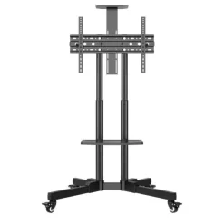 UNYKACH SOPORTE DE SUELO CON RUEDAS PARA PANTALLAS 32-75 - BLOQUEO DE RUEDAS - DOS BANDEJAS - PESO MAX 45KG - VESA 600X400MM - COLOR NEGRO