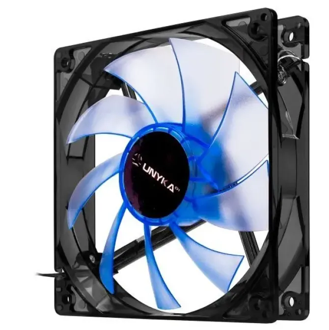 UNYKACH VENTILADOR 120MM CON LED AZUL - VELOCIDAD MAX. 1200RPM - COLOR AZUL/NEGRO