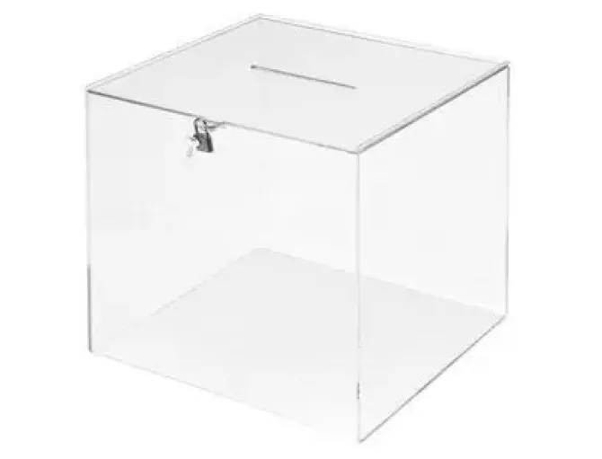 URNA ELECTORAL ARCHIVO 2000 CUADRADA CON LLAVE METACRILATO 3 MM 300X300X300 MM