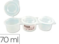 VASO PARA MEZCLA PINTURAS MILAN TRIPLE CON TAPA 70 ML