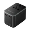 VENTION ADAPTADOR DE VIAJE UNIVERSAL GAN 65W - 3 PUERTOS USB (C+C+A 65W/65W/30W) - COLOR NEGRO
