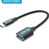 VENTION ADAPTADOR USB 3.1 MACHO A USB-C HEMBRA - 0.15M - COLOR NEGRO
