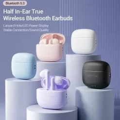 VENTION AURICULARES BLUETOOTH 5.3 CON ESTUCHE DE CARGA - 6H AUTONOMIA - ELF E03 - COLOR VIOLETA