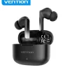 VENTION AURICULARES BLUETOOTH 5.3 CON ESTUCHE DE CARGA - 6H AUTONOMIA ELF E04 - COLOR NEGRO