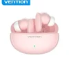 VENTION AURICULARES BLUETOOTH 5.3 CON ESTUCHE DE CARGA - 7H AUTONOMIA - COLOR ROSA