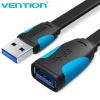 VENTION CABLE ALARGADOR PLANO USB 3.0 MACHO A USB HEMBRA - 3M - COLOR NEGRO Y AZUL