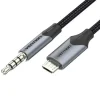 VENTION CABLE AUDIO MICROUSB MACHO A JACK 3.5 MACHO - 1.5M - COLOR NEGRO