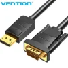 VENTION CABLE CONVERSOR DISPLAYPORT MACHO A VGA MACHO - 1.5M - COLOR NEGRO