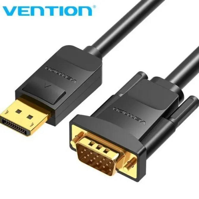 VENTION CABLE CONVERSOR DISPLAYPORT MACHO A VGA MACHO - 2M - COLOR NEGRO