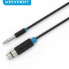 VENTION CABLE DE AUDIO - JACK 6.5MM A XLR - CONECTOR ESTEREO - MATERIAL PVC RESISTENTE - ALTA CALIDAD DE SONIDO - COLOR NEGRO