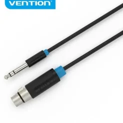 VENTION CABLE DE AUDIO - JACK 6.5MM A XLR - CONECTOR ESTEREO - MATERIAL PVC RESISTENTE - ALTA CALIDAD DE SONIDO - COLOR NEGRO