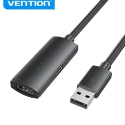 VENTION CABLE DE EXTENSION ACTIVO USB 2.0 - TRANSFERENCIA 480 MBPS - CONEXION ESTABLE - COLOR NEGRO