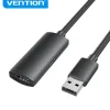 VENTION CABLE DE EXTENSION ACTIVO USB 2.0 - TRANSFERENCIA DE DATOS 480 MBPS - CONEXION ESTABLE - CONSTRUCCION DURADERA - COLOR NEGRO