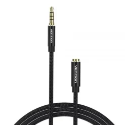 VENTION CABLE ESTEREO JACK 3.5 MACHO A JACK 3.5 HEMBRA - 1M - COLOR NEGRO