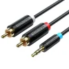 VENTION CABLE ESTEREO JACK 3.5 MACHO A 2X RCA MACHO - 1.5M - COLOR NEGRO
