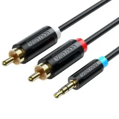 VENTION CABLE ESTEREO JACK 3.5 MACHO A 2X RCA MACHO - 10M - COLOR NEGRO