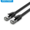 VENTION CABLE ETHERNET CAT8 - 40GBPS - 2000MHZ - BAJA LATENCIA - CONECTORES NIQUELADOS - BLINDAJE DOBLE - ALTA DURABILIDAD - COLOR NEGRO