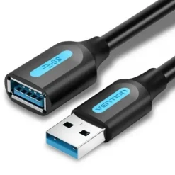 VENTION CABLE EXTENSION USB 3.0 A MACHO A A HEMBRA - 0.5M - COLOR NEGRO