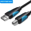VENTION CABLE USB 2.0 IMPRESORAS - TRANSMISION 480 MBPS - RECUBRIMIENTO ALUMINIO Y TRENZA METALICA - CARCASA PVC - AWG 24+28 - COLOR NEGRO