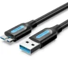 VENTION CABLE USB 3.0 MACHO A MICROUSB MACHO 2A 10W 5GBPS - 0.5M - COLOR NEGRO