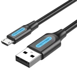 VENTION CABLE USB 2.0 MACHO A MICROUSB MACHO - 1M - 3A 60W 480MBPS - COLOR NEGRO