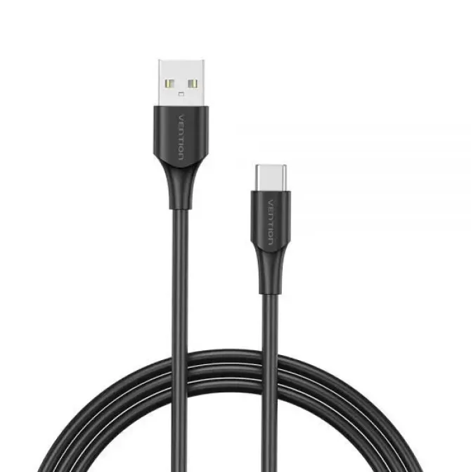 VENTION CABLE USB-A MACHO A USB-C MACHO - 2M - 3A - 60W - 480MBPS - COLOR NEGRO