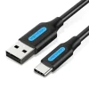 VENTION CABLE USB-A MACHO A USB-C MACHO 3A 60W 480MBPS - 0.25M - COLOR NEGRO