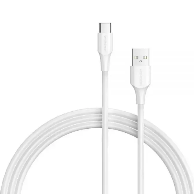 VENTION CABLE USB-A MACHO A USB-C MACHO - 2M - 3A - 60W - 480MBPS - COLOR BLANCO